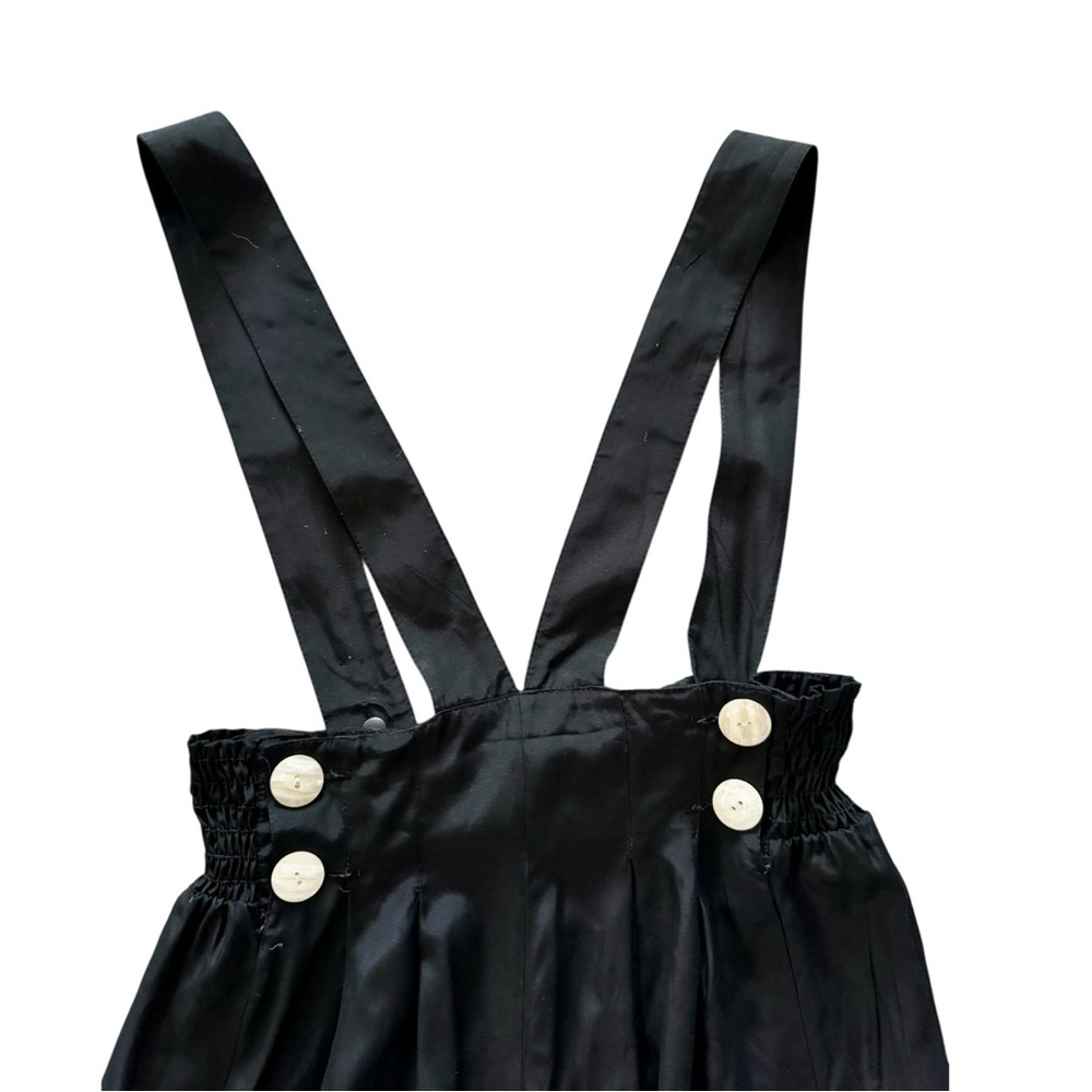 Vtg 90s Atina Black Suspender Wide Leg Jumpsuit Sz 10 High Waist Karon Crosby - Picture 3 of 7